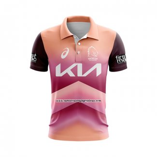 Camiseta Polo Brisbane Broncos Rugby 2024 Entrenamiento Rosa