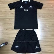 Camiseta Ninos Kit Nueva Zelandia All Blacks Rugby 2019-2020 Local