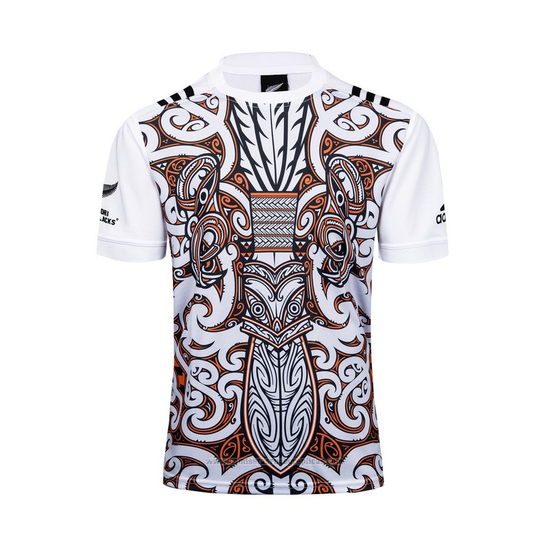 Camiseta Nueva Zelandia All Blacks Rugby 2017 Entrenamiento Blanco |  www.camisetasrugbyreplicas.com